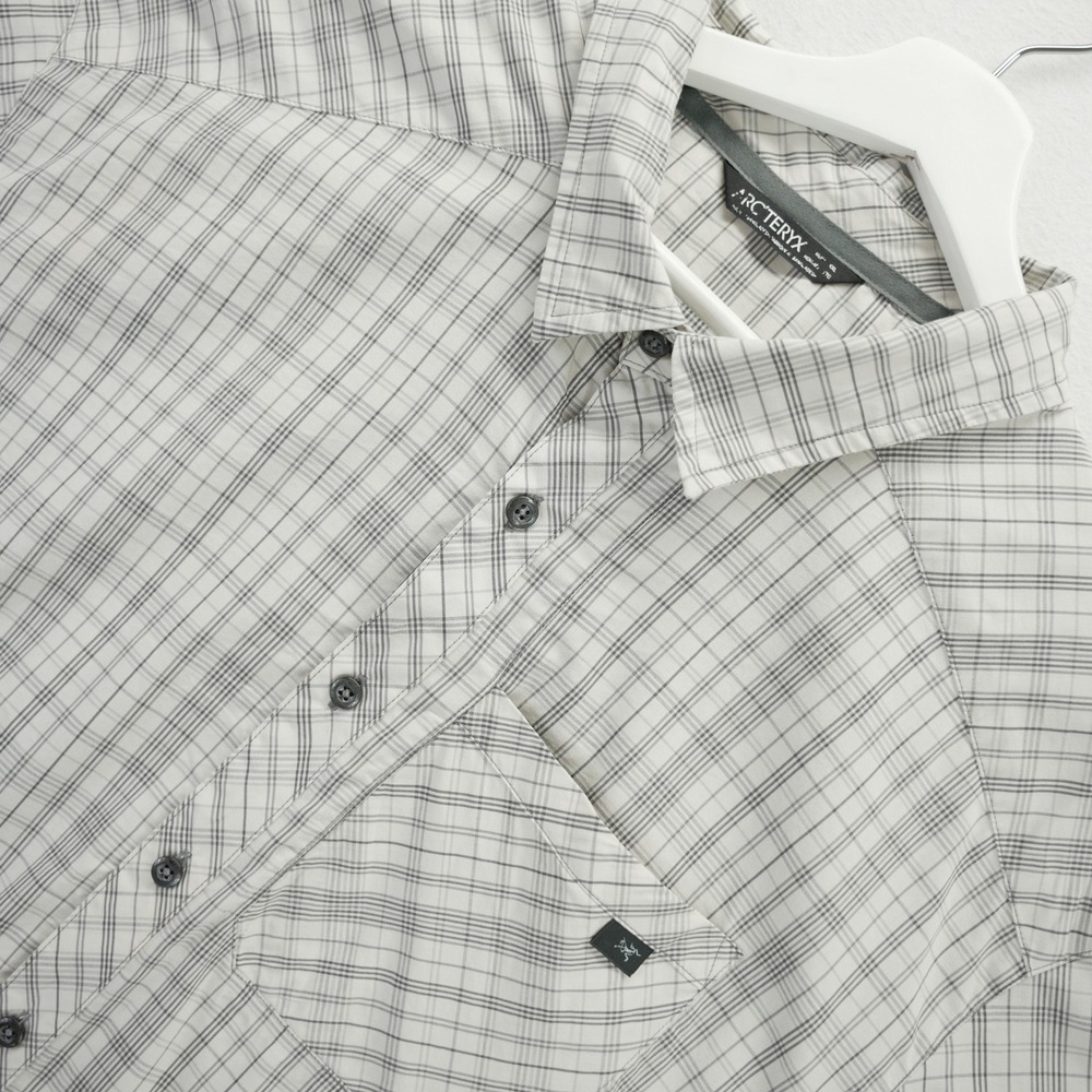 Arcteryx Men PeakLine 2XL Plaid Short Sleeve Button Down Shirt Hiking Outdoor